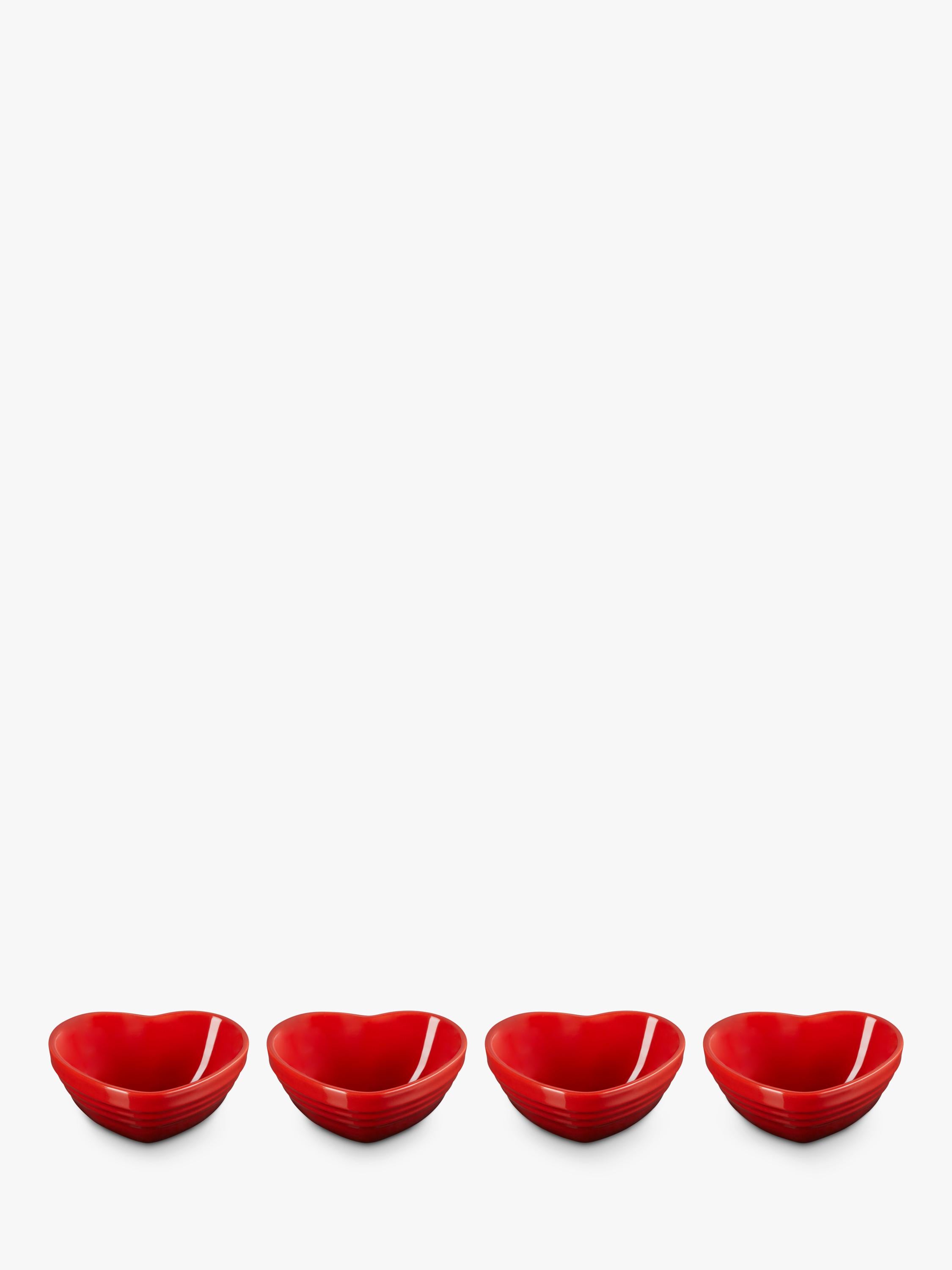 Mini Heart-Shaped Stoneware Bowl Set of 4, 80ml Each