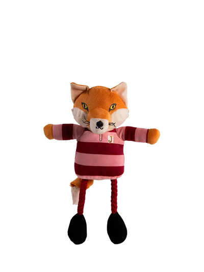 Mr Fox Squeaky Dog Toy with Rope Legs and Hidden Squeaker