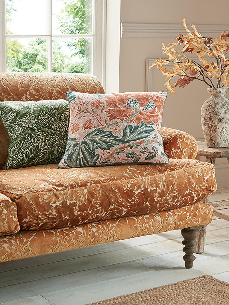 William Morris cushion honeysuckle tulip pattern (British brand)