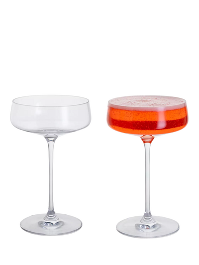 Dartington Crystal Elevate Coupe Saucer Cocktail Glass Clear, Set of 2, 300ml
