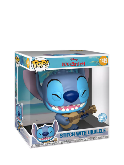 Disney Lilo & Stitch POP! Jumbo Stitch Figure with Ukulele Vinyl Collectible 24.5cm