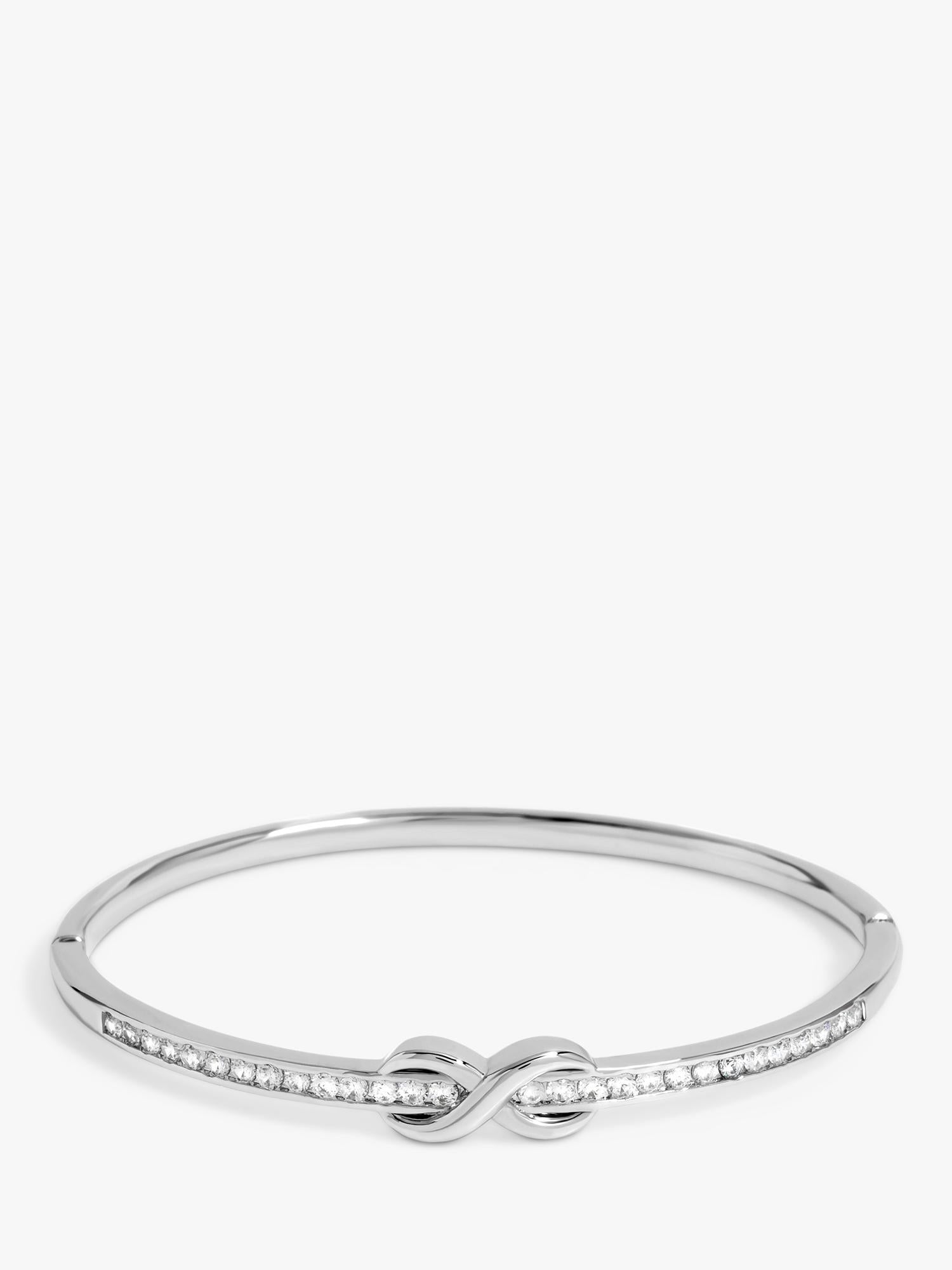 Cubic Zirconia Infinity Bangle in Rhodium
