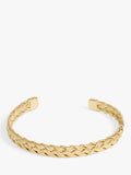 Plaited Cuff Bangle in Gold