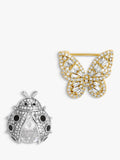 Ladybird and Butterfly Brooches Pack of 2 in Gold and Silver