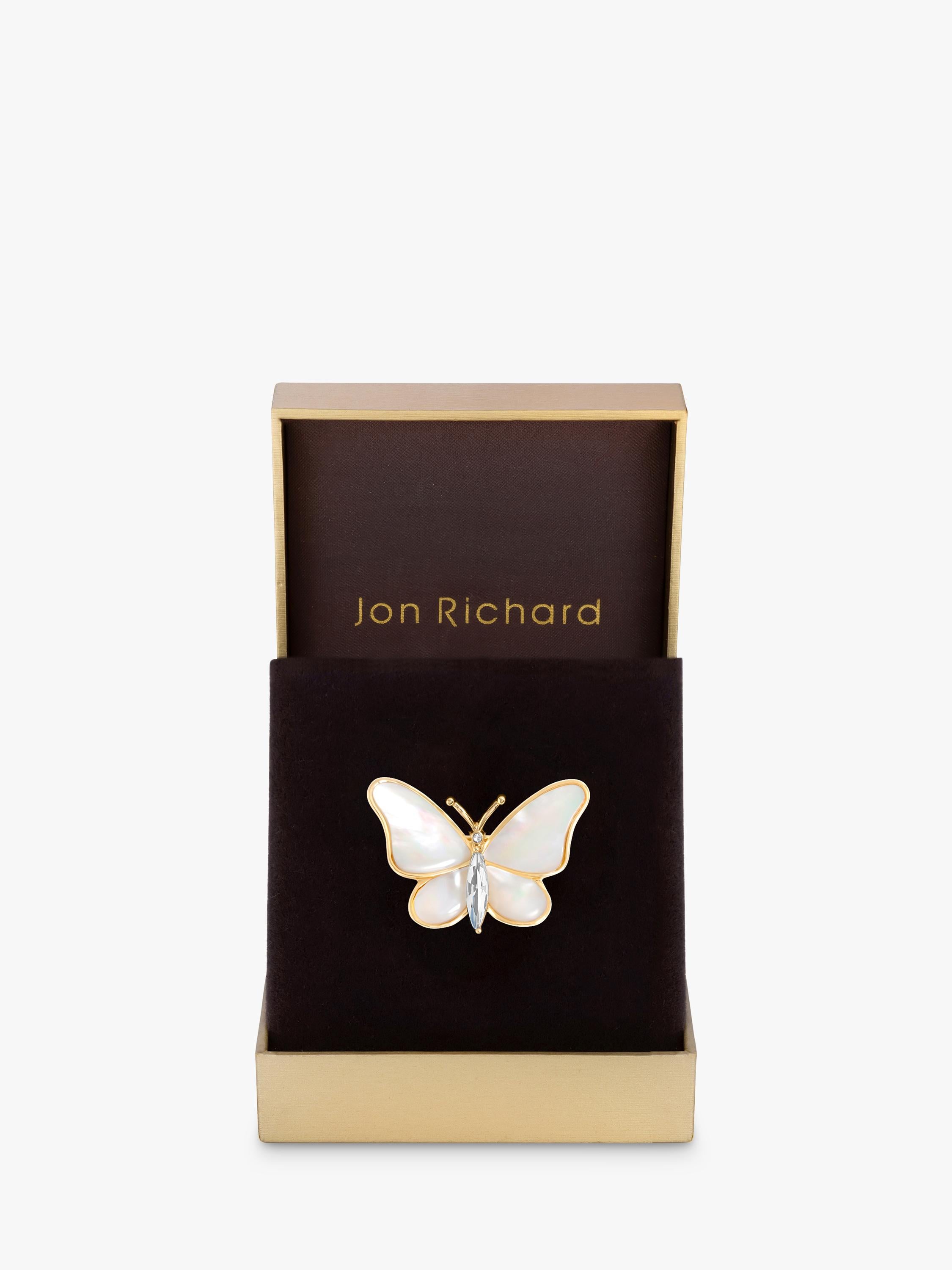 Gold Plated Mother of Pearl Butterfly Brooch