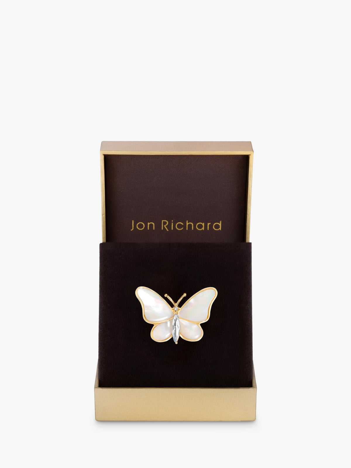 Gold Plated Mother of Pearl Butterfly Brooch