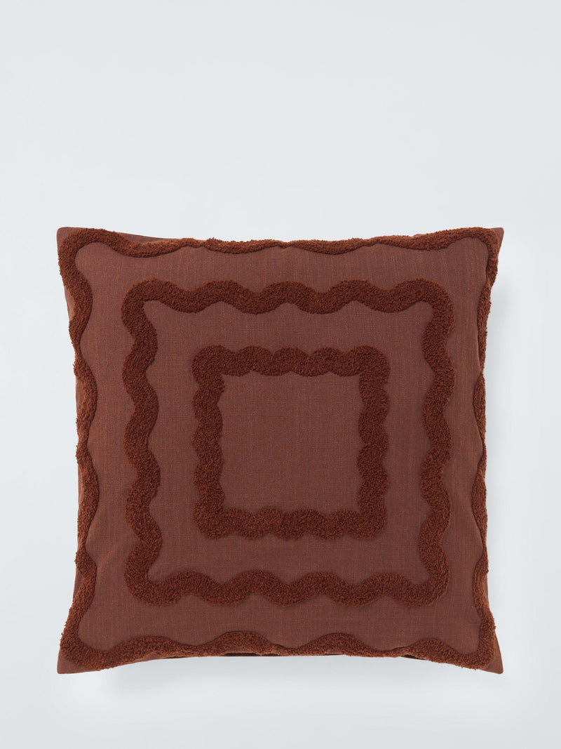 Canvas Weave Cushion with Cotton Wiggle Pattern