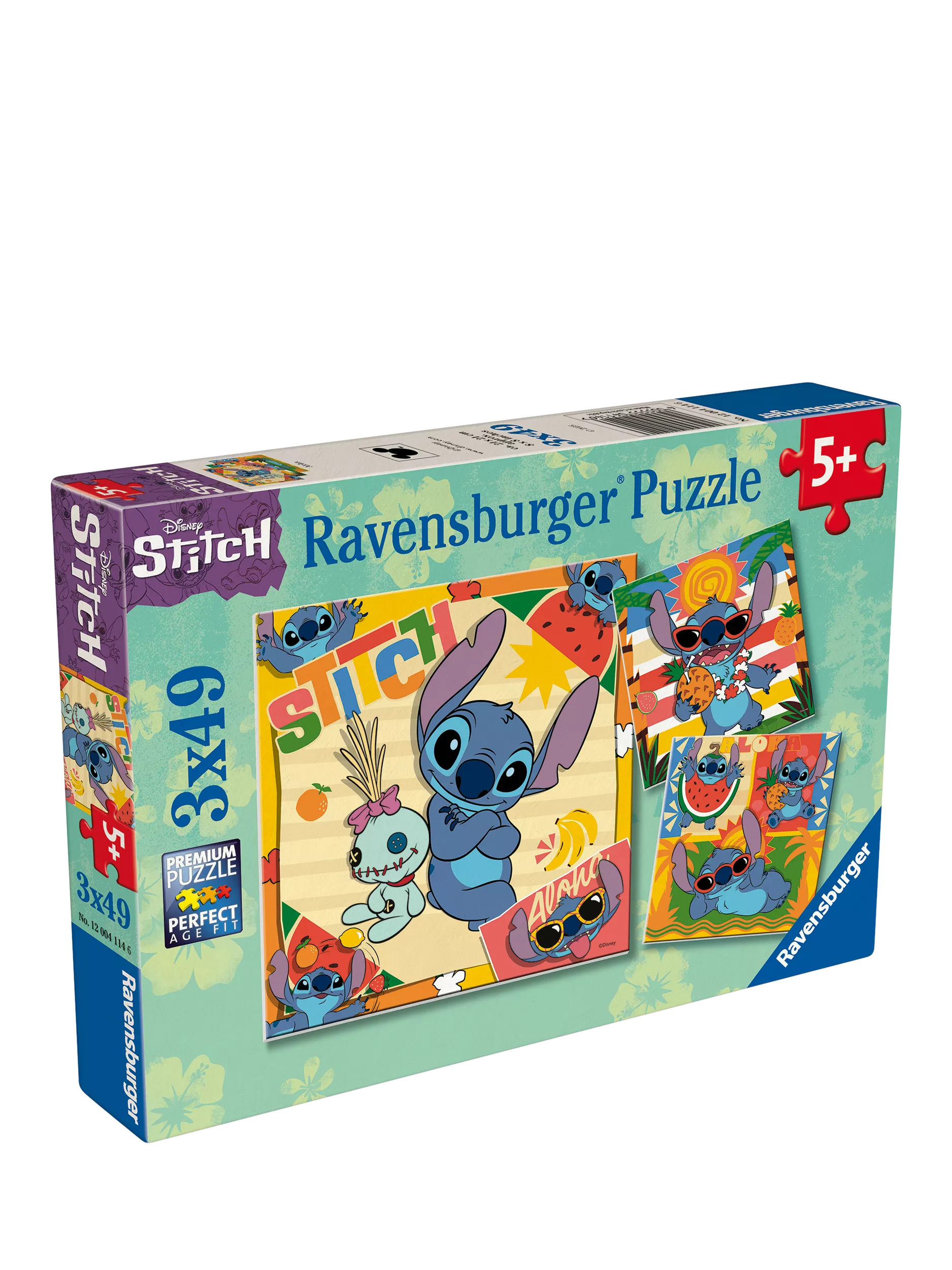 Disney Stitch 3 in a Box jigsaw puzzle set, 49 pieces - British product