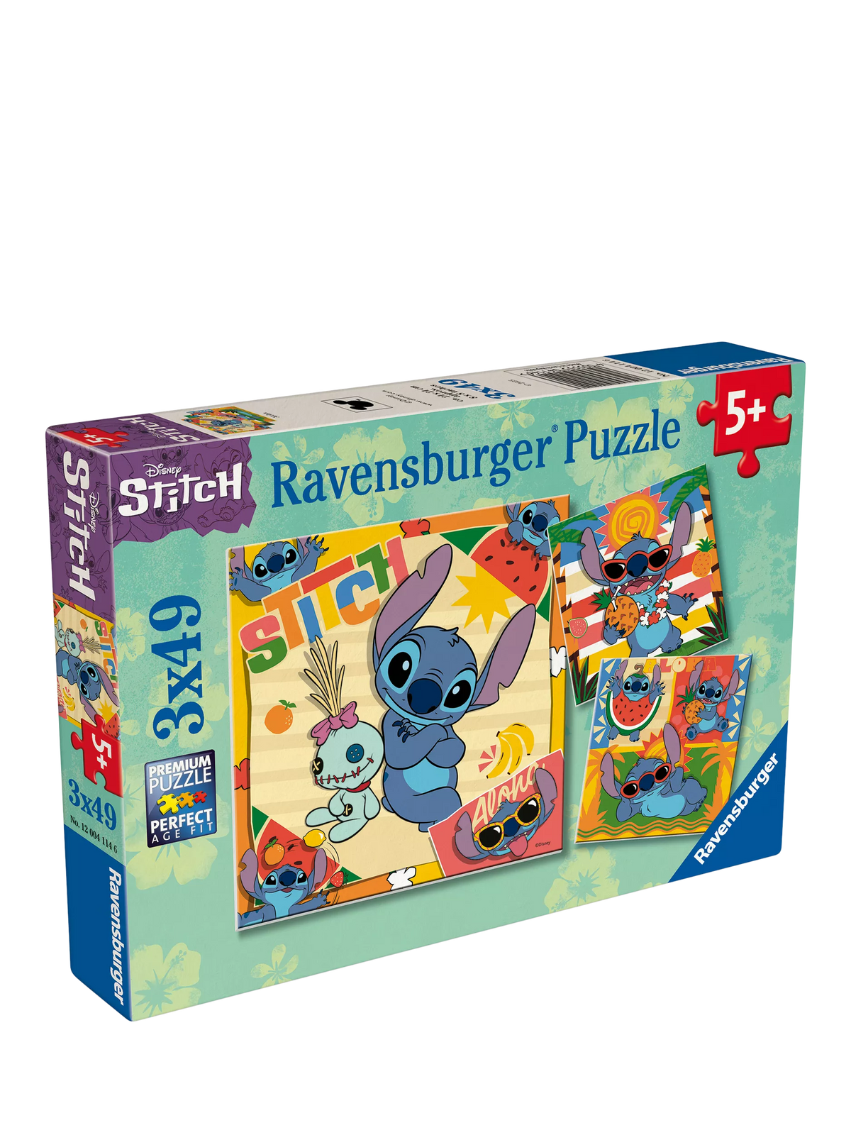 Disney Stitch 3 in a Box jigsaw puzzle set, 49 pieces - British product