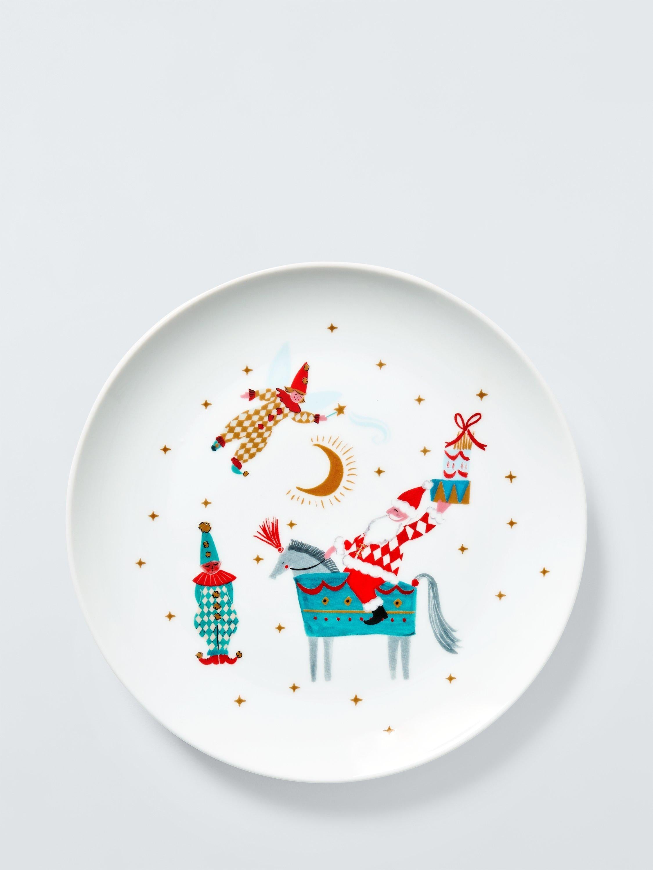 John Lewis Kids Christmas Jester Elf Porcelain Plate 20.3cm, imported from the UK