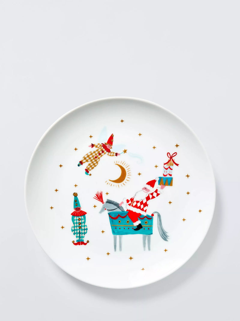 John Lewis Kids Christmas Jester Elf Porcelain Plate 20.3cm, imported from the UK