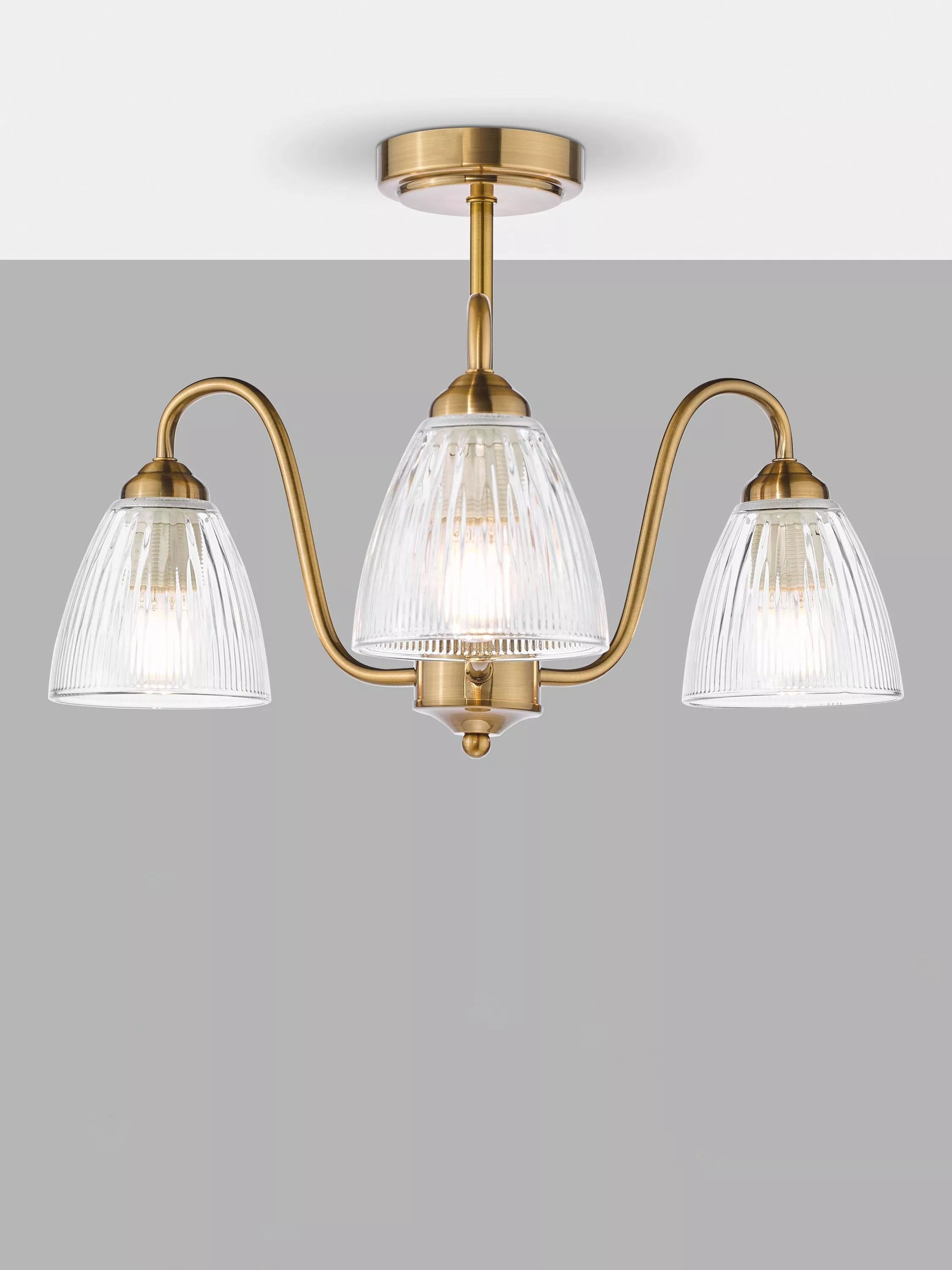 Där Glynis 3 arm semi flush ceiling light - British product