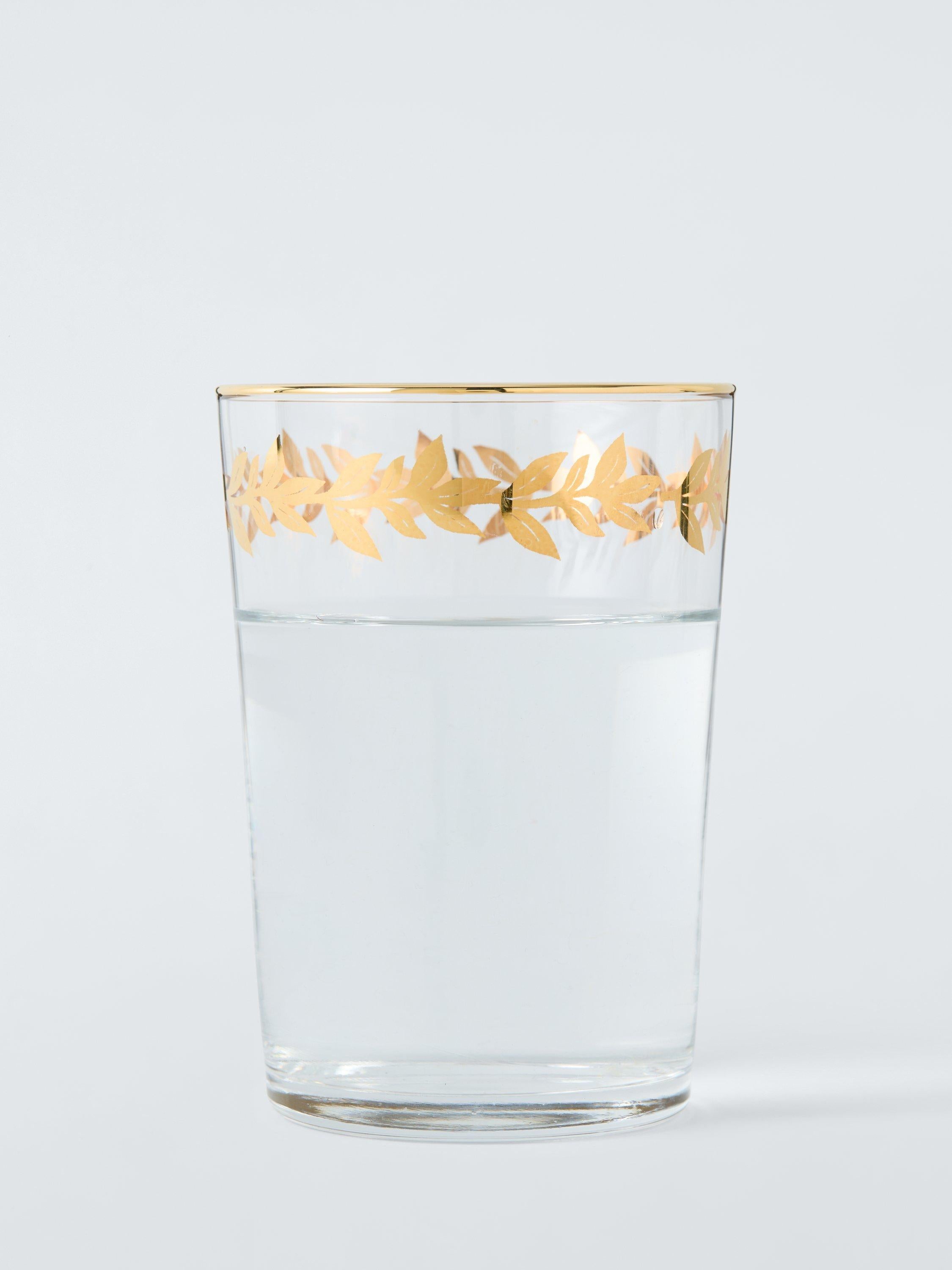 John Lewis Leaf Rim Tumbler Clear Gold 500ml, UK version