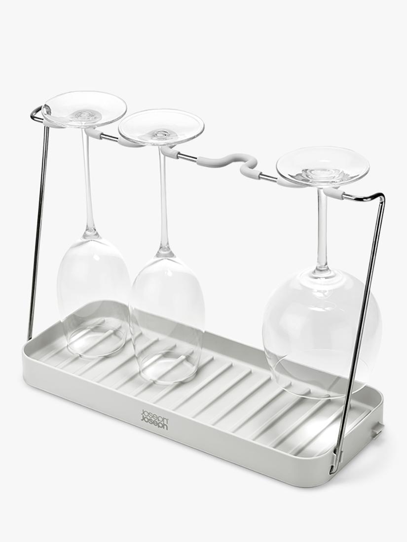 Joseph Joseph stemware rack in stone finish for up to 4 glasses, UK version