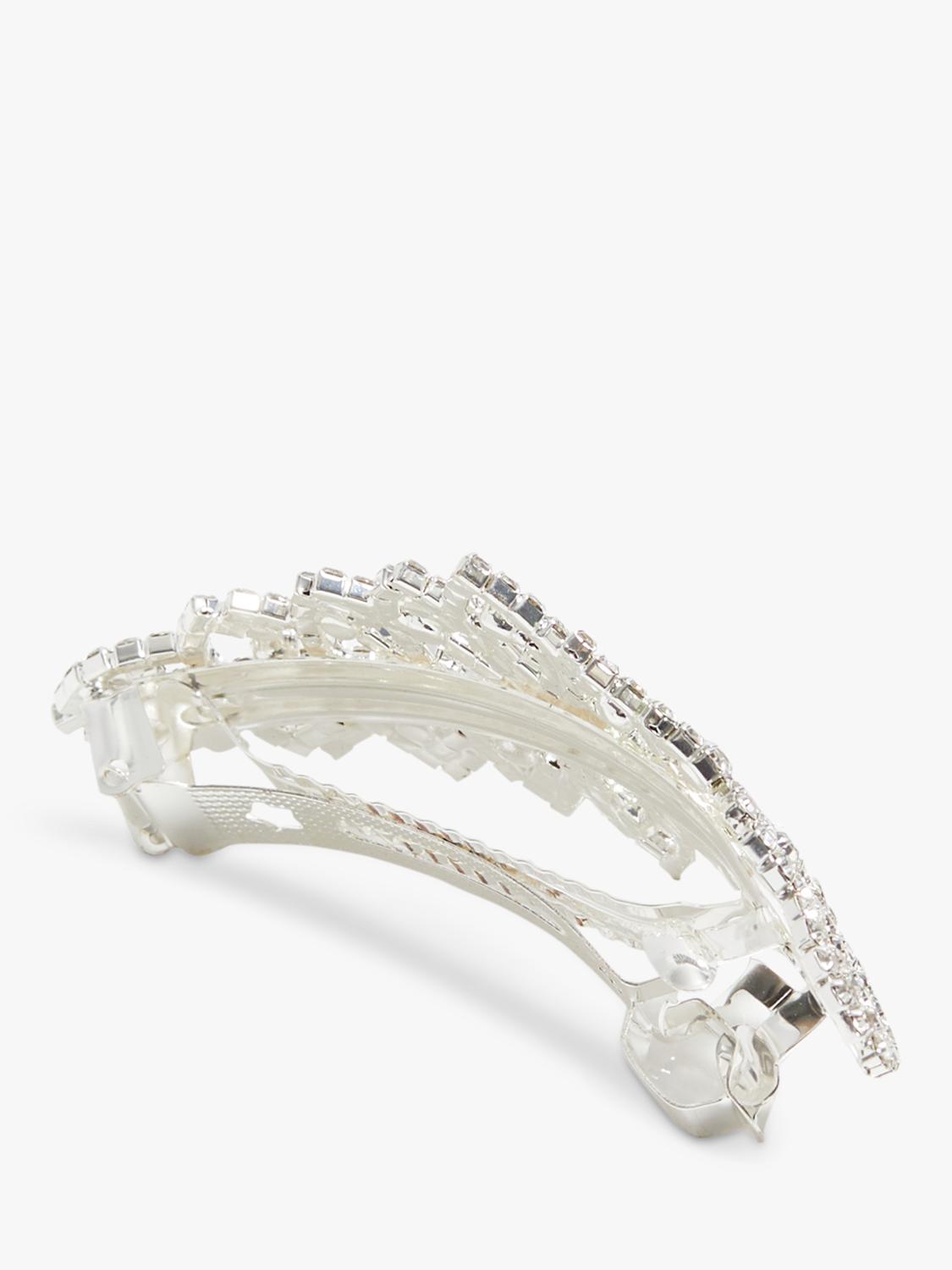 Jon Richard crystal diamante hair barrette in silver, UK version