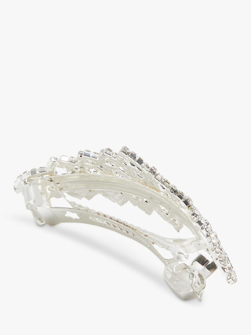Jon Richard crystal diamante hair barrette in silver, UK version