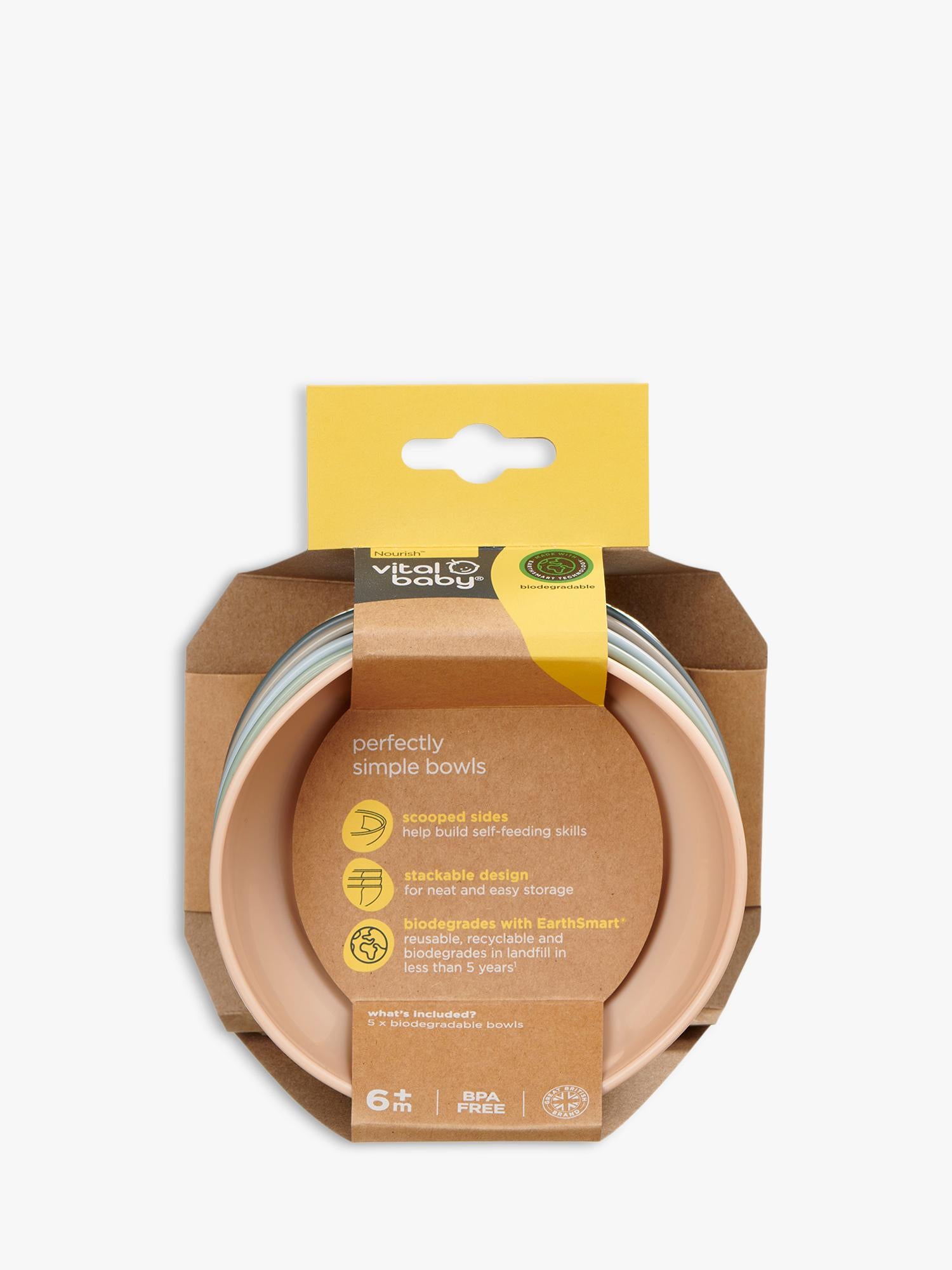 Vital Baby Nourish Simple Bowls Multi Pack of 5 (British brand)