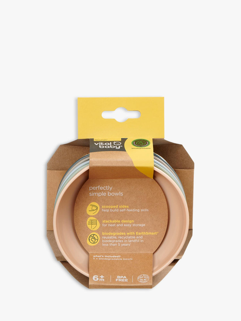 Vital Baby Nourish Simple Bowls Multi Pack of 5 (British brand)