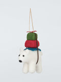 Ancient Wonders Polar Bear With Presents Felt Tree Decoration