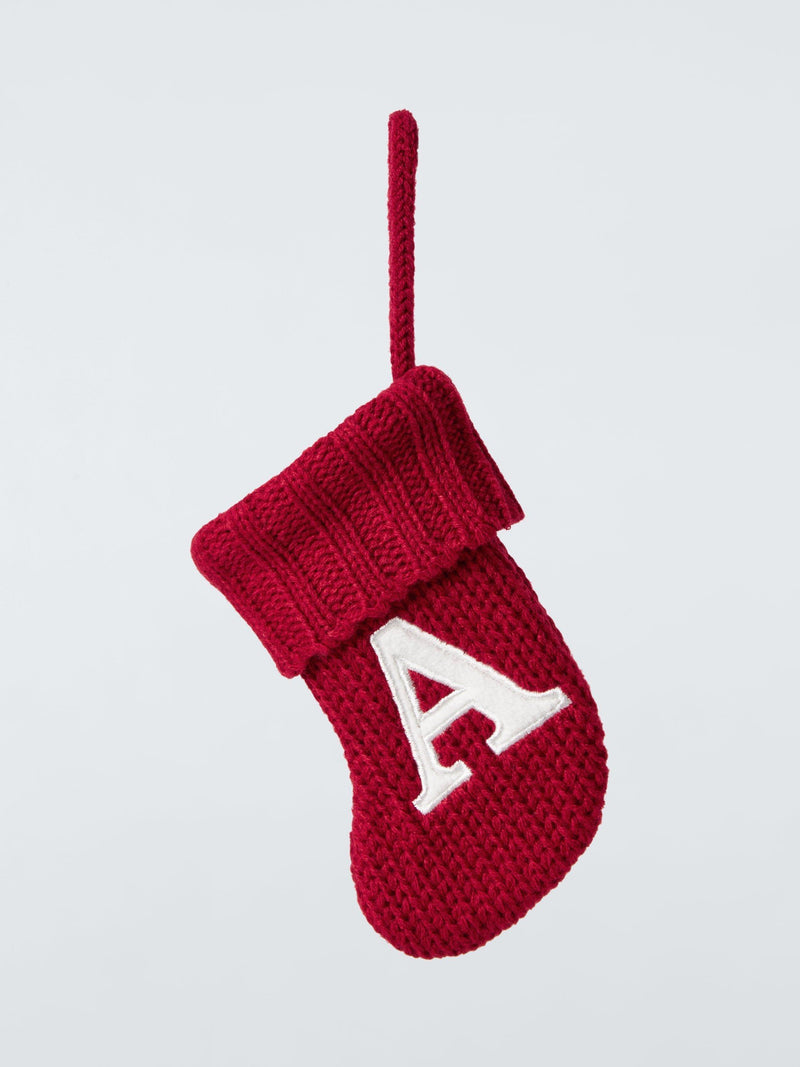 Knitted Mini Alphabet Stocking Tree Decoration