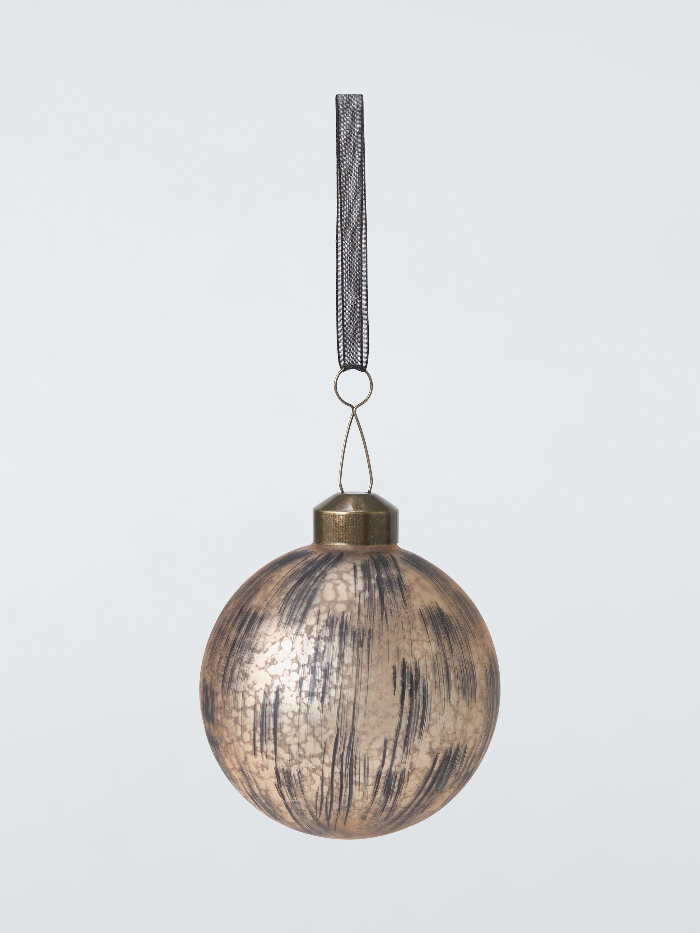 Rustic Gold Bauble with Ancient Wonders Design