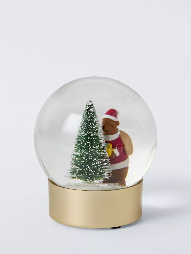 John Lewis Santa Bear snowglobe Christmas decoration 12.5cm height, UK version
