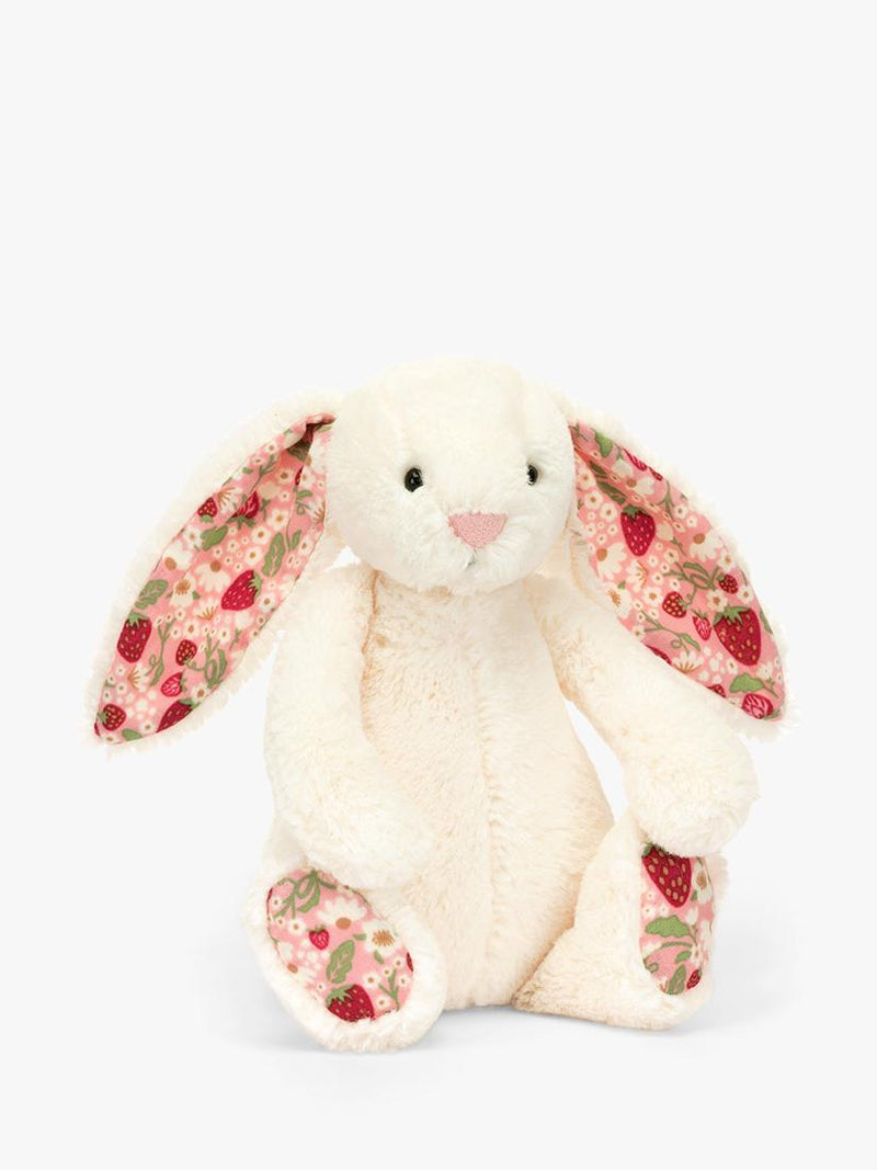 Bunny Soft Toy with Cream Bobtail and Floral Printed Ears