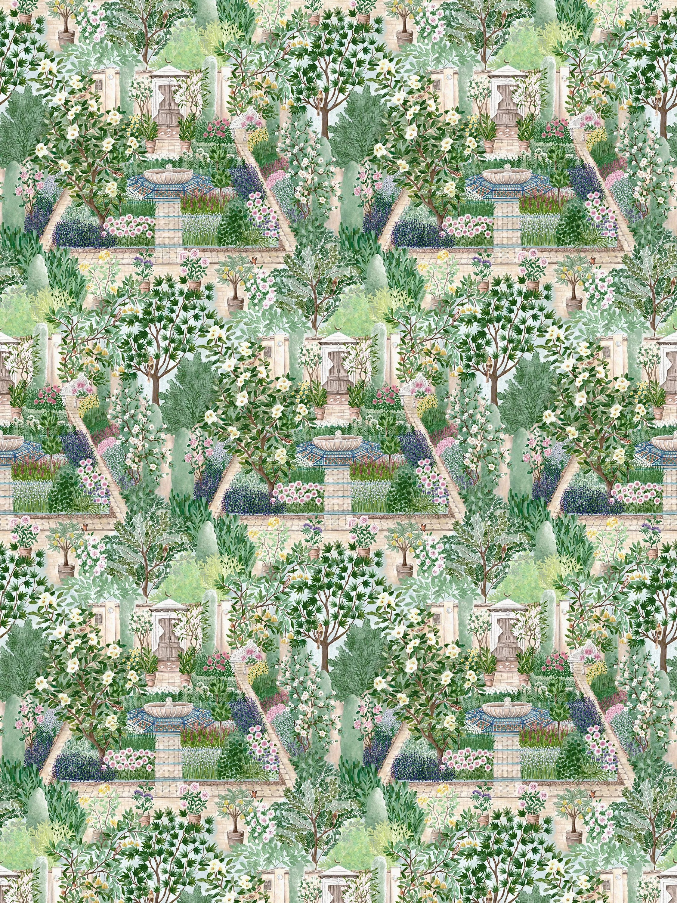 Sanderson The Carpet Garden wallpaper mural (British brand)