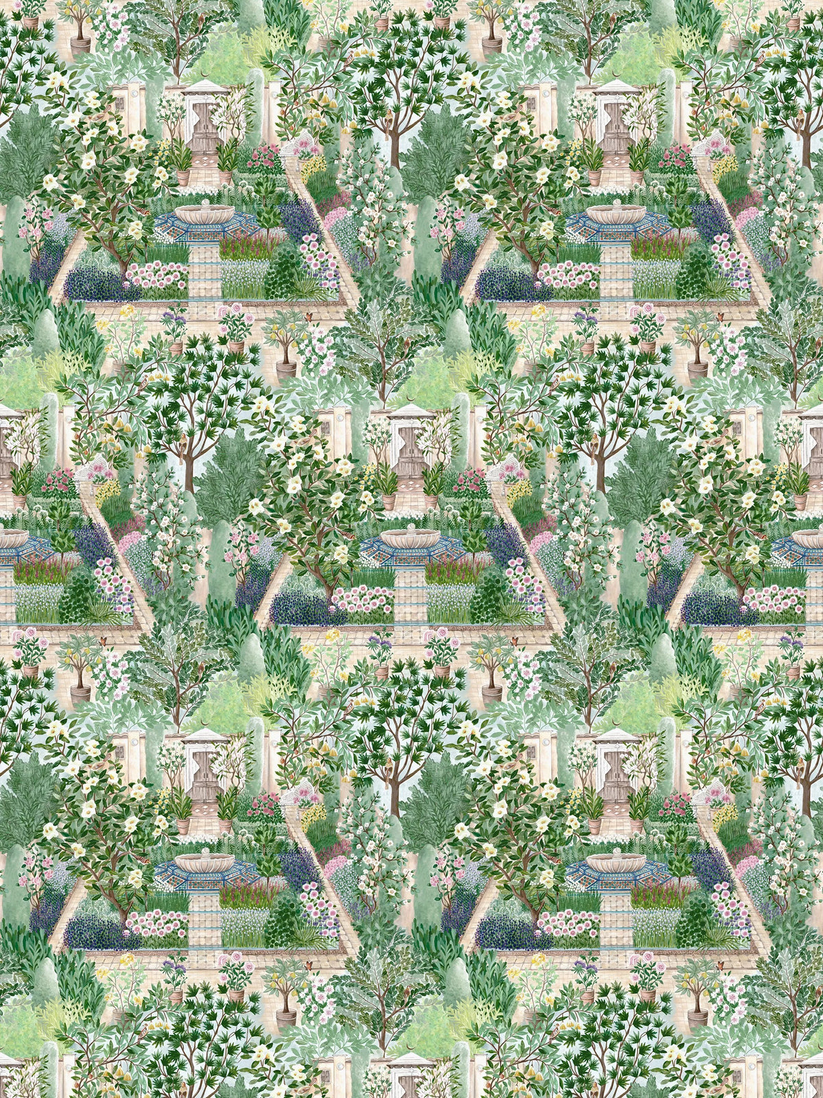 Sanderson The Carpet Garden wallpaper mural (British brand)