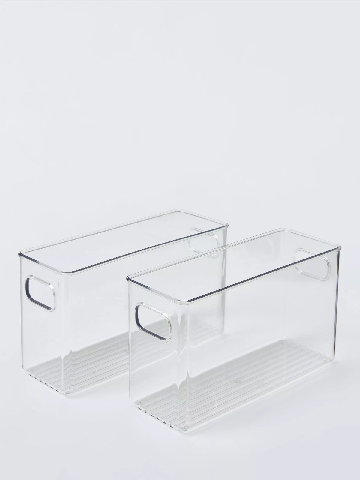 John Lewis clear plastic narrow storage box set of 2, UK version