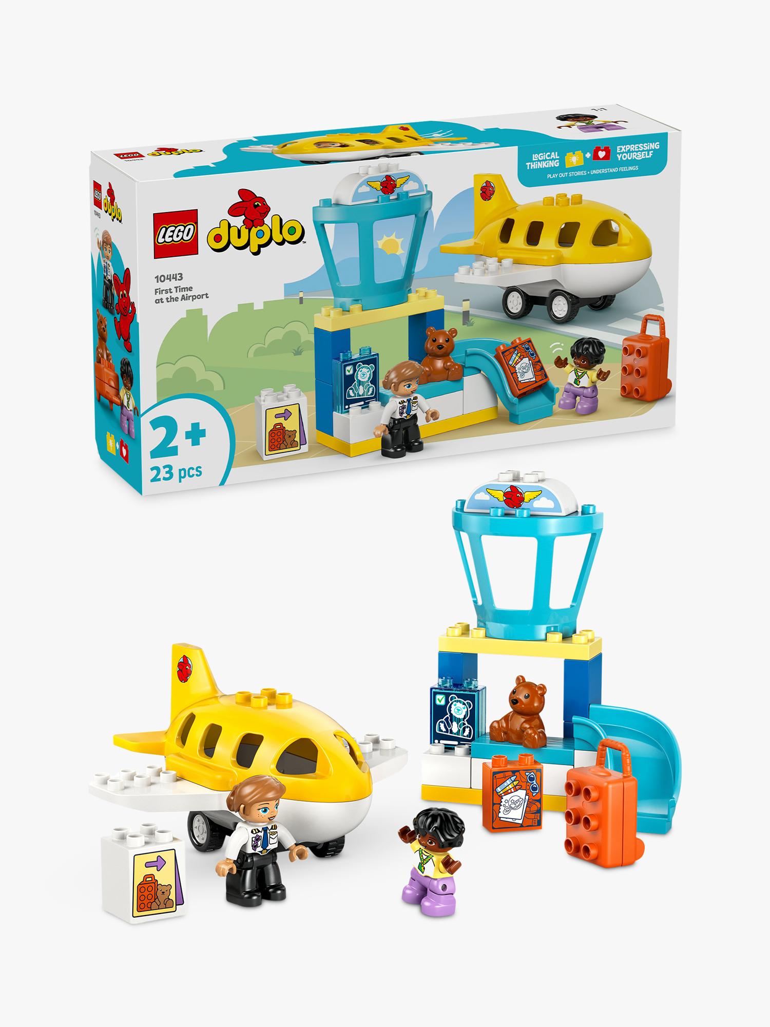 LEGO DUPLO airport playset for toddlers with figures and airplane, UK version