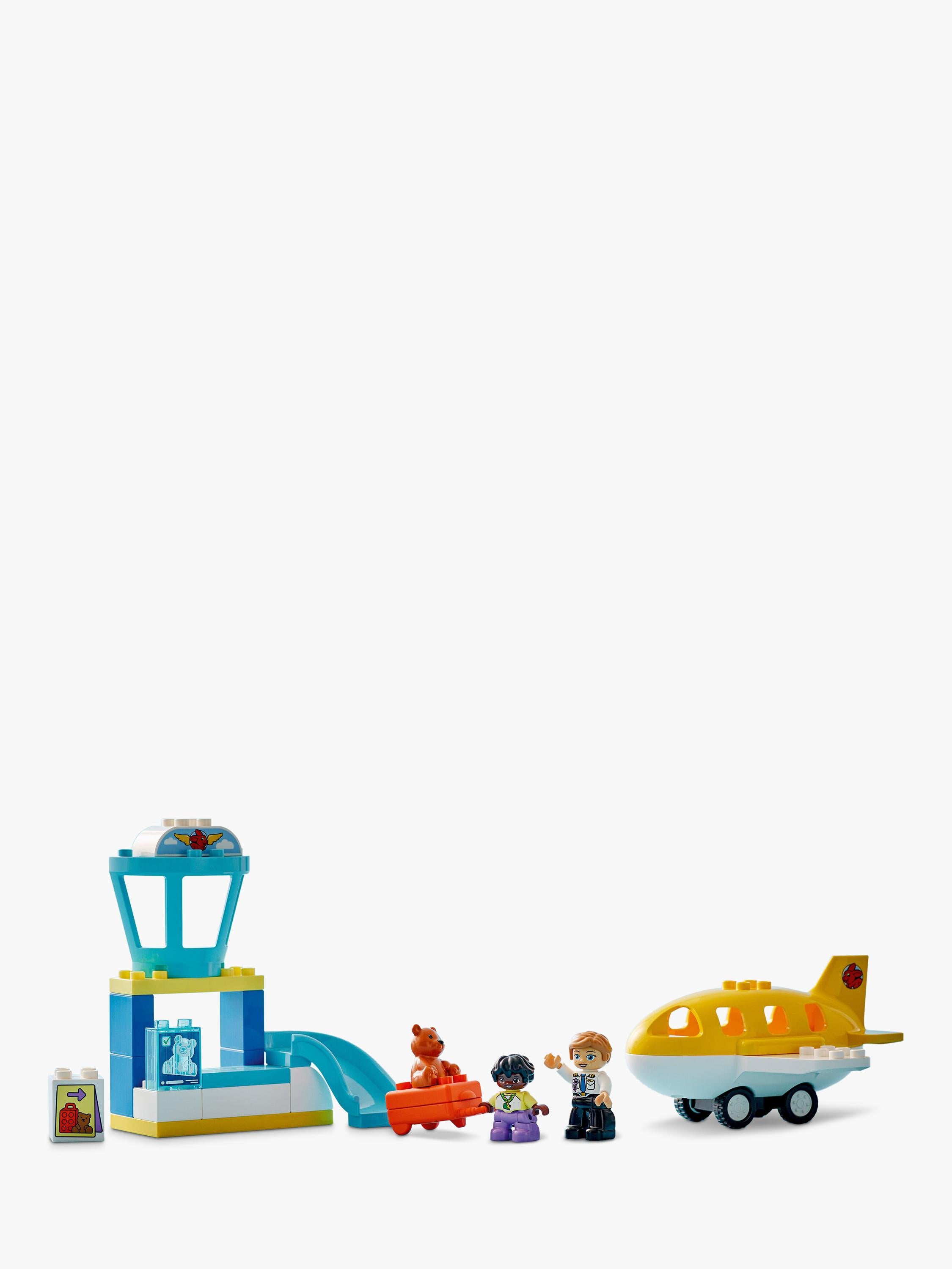 LEGO DUPLO airport playset for toddlers with figures and airplane, UK version