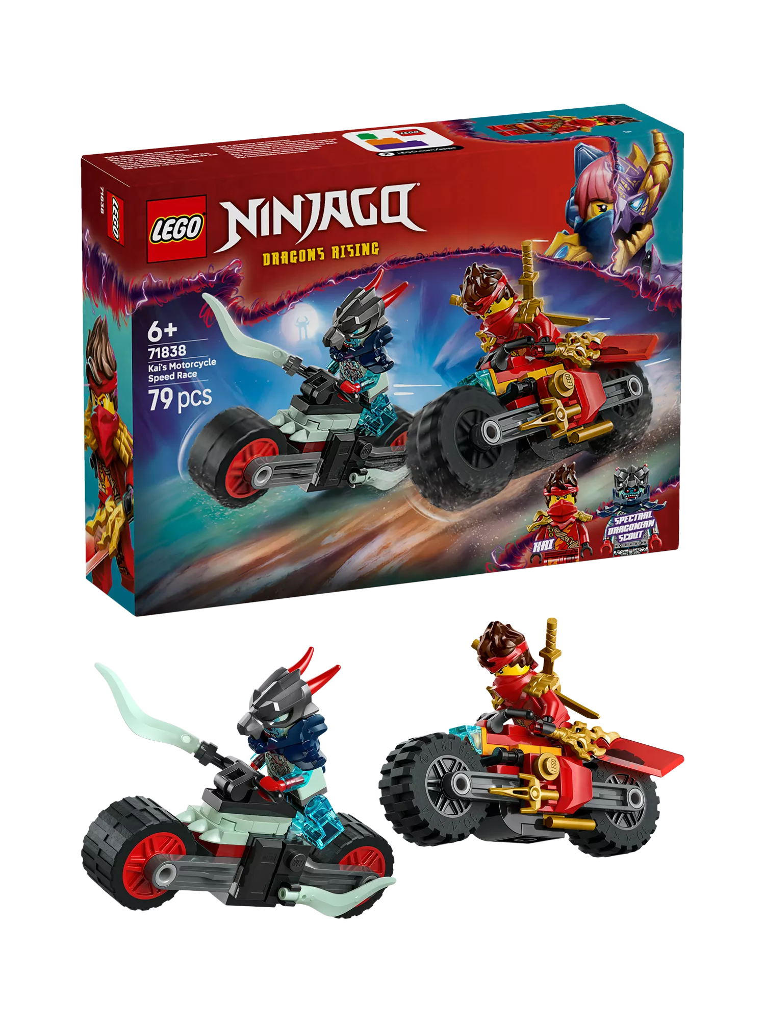 Lego NINJAGO Kai's Motorcycle Speed Race building set, UK version
