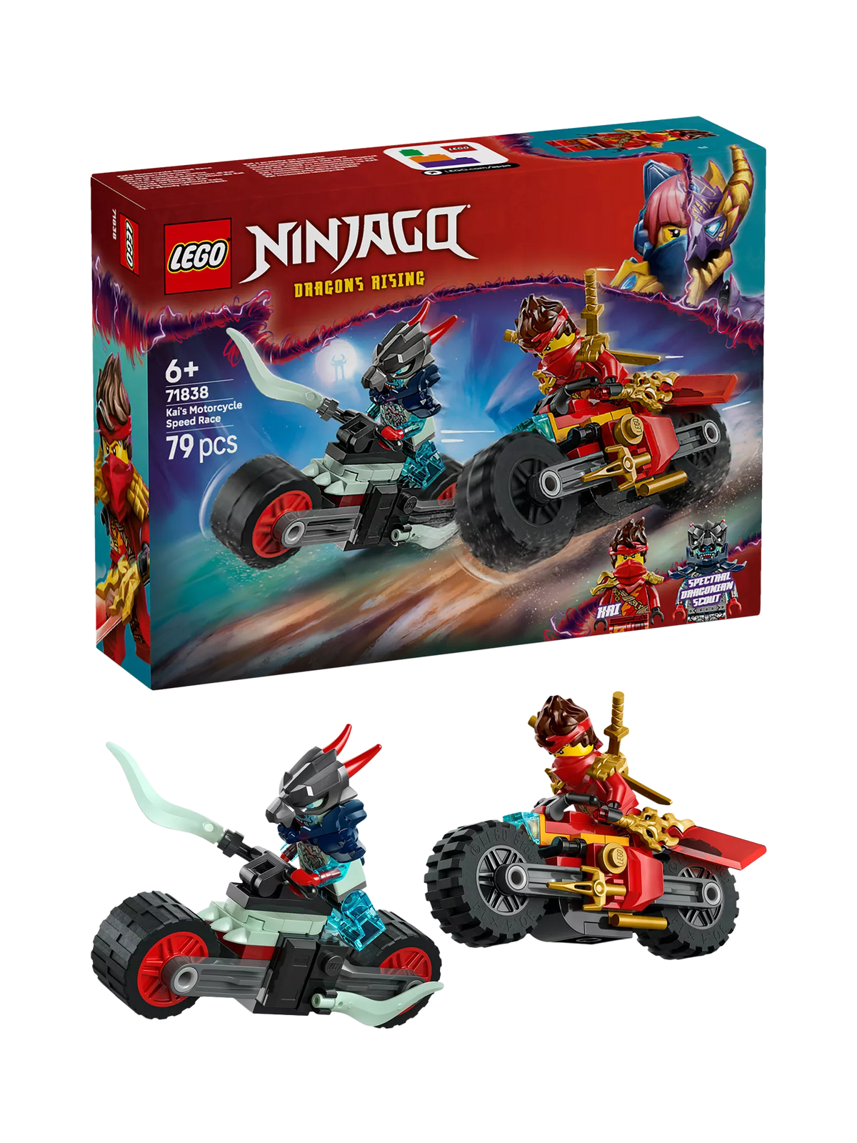 Lego NINJAGO Kai's Motorcycle Speed Race building set, UK version