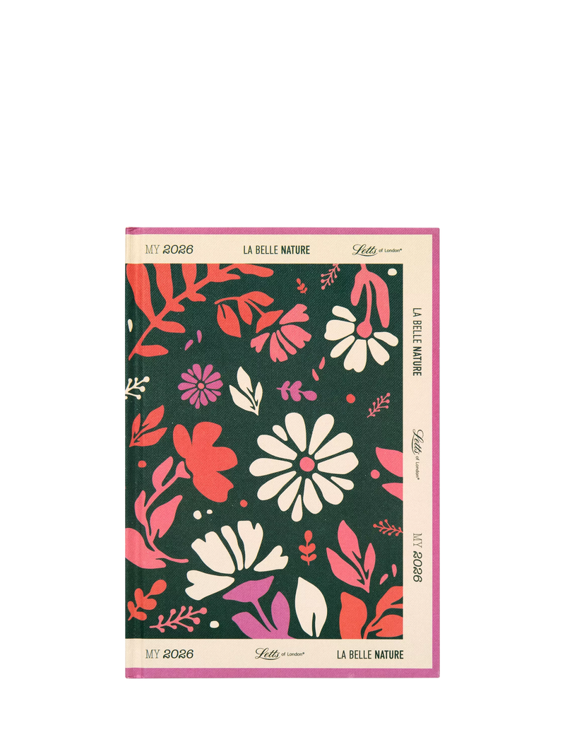 Letts A5 La Belle Week to View 2026 Diary, Vert