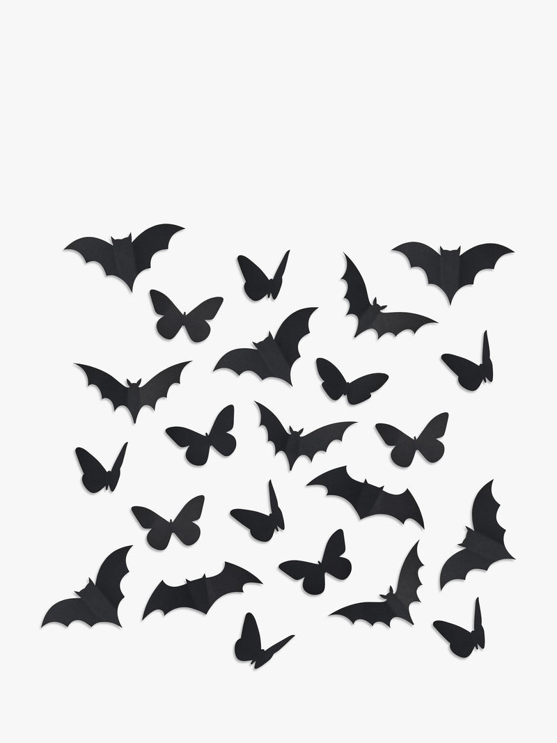 3D Bat and Butterfly Glue-On Decorations Pack of 24