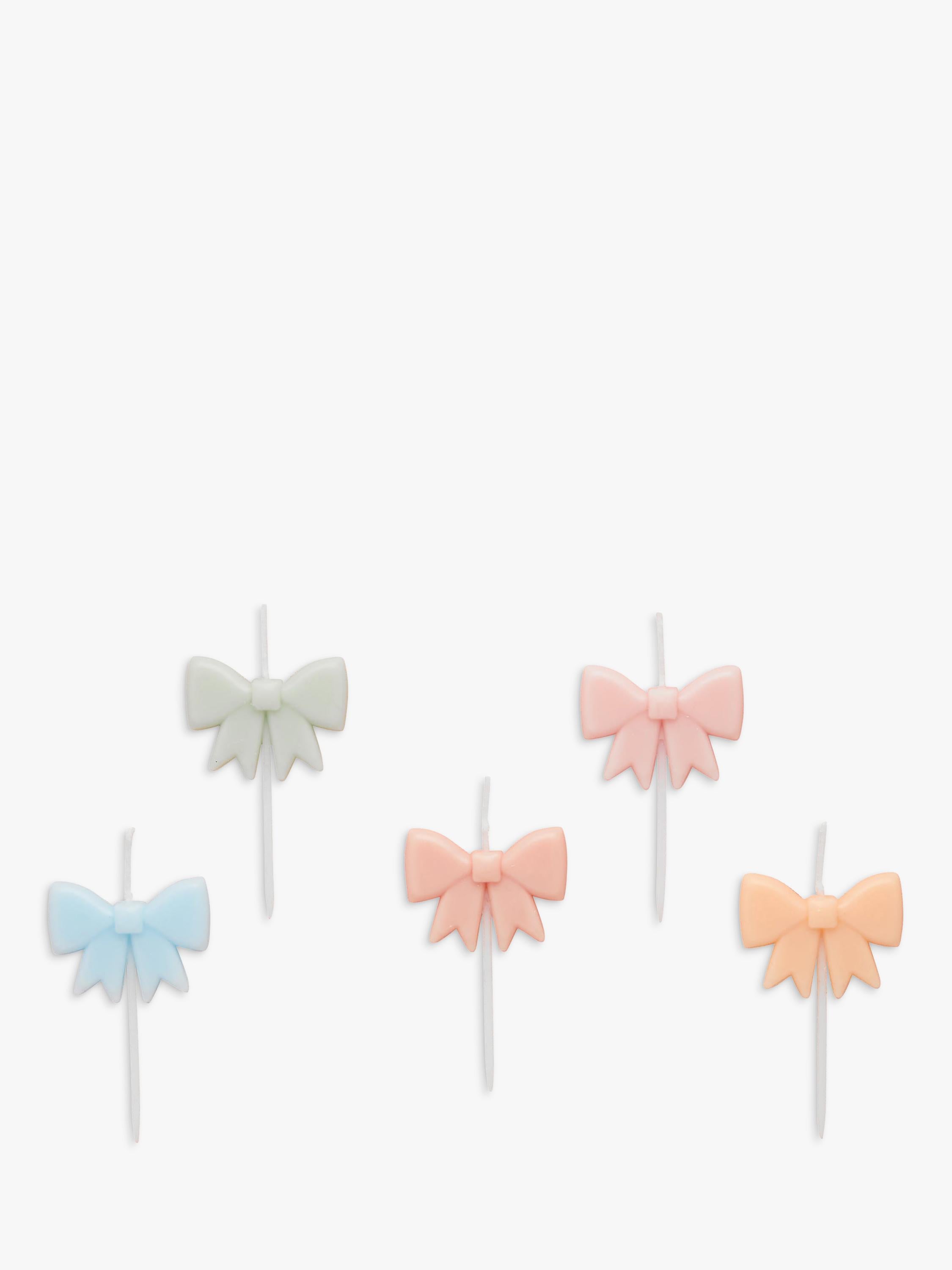 Pastel Bow Cake Candles Pack of 5