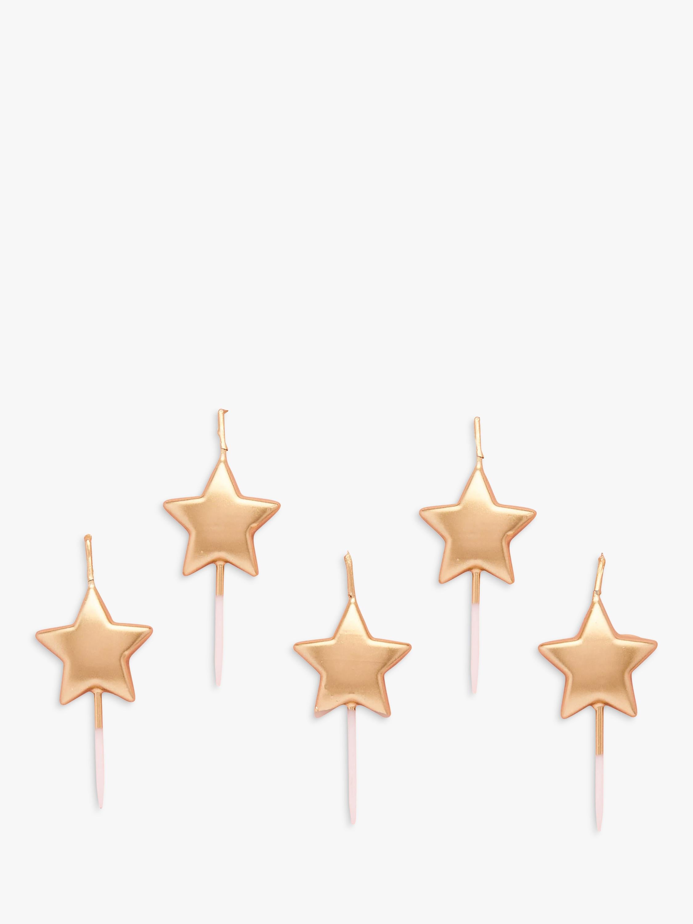 Gold Star Cake Candles, Pack of 5