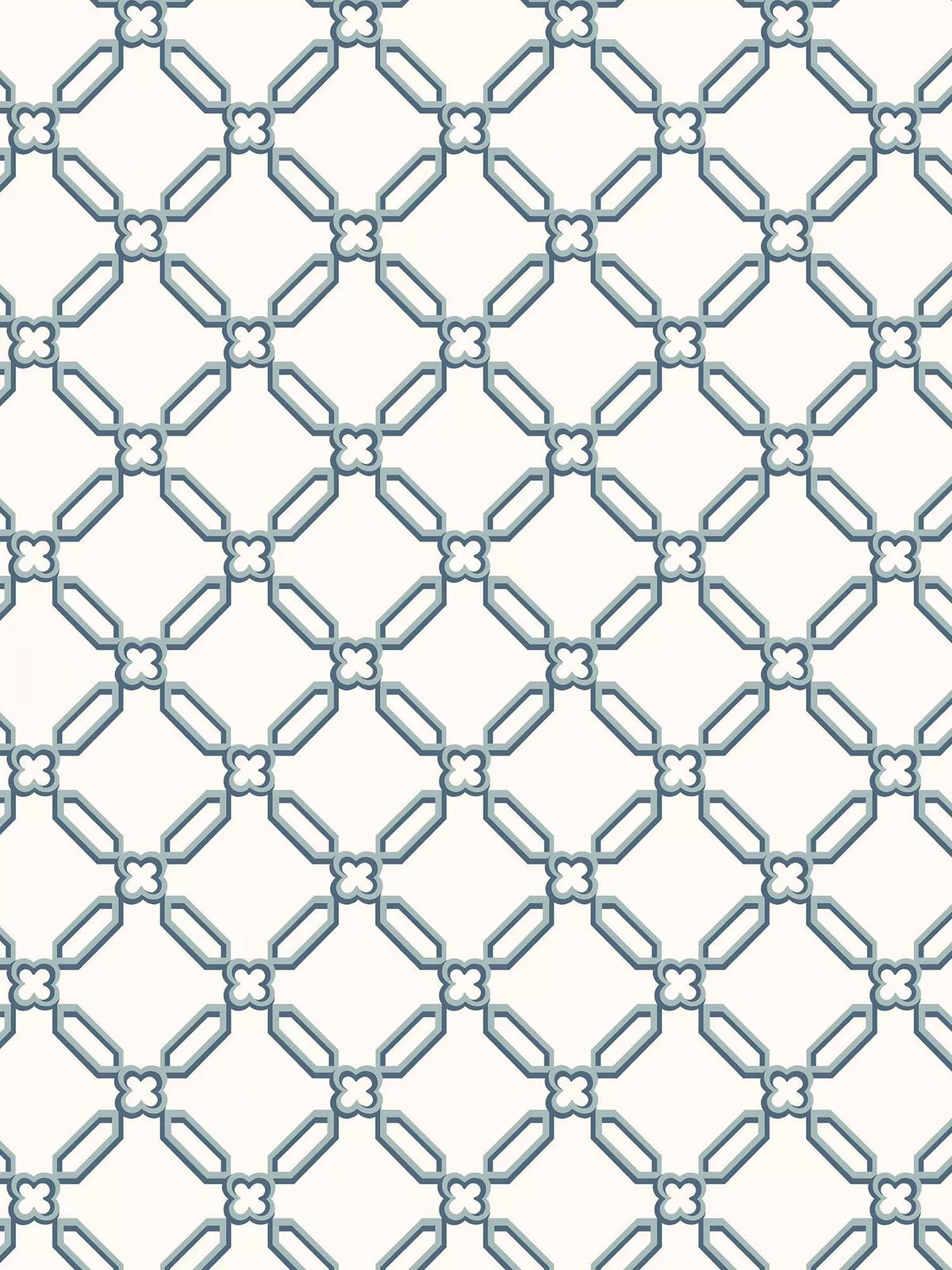 Laura Ashley Westminster trellis design wallpaper in Dusky Seaspray, UK version
