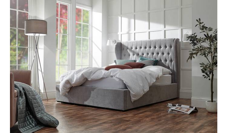 GFW Dakota Kingsize Ottoman Storage Bed in Grey, UK version