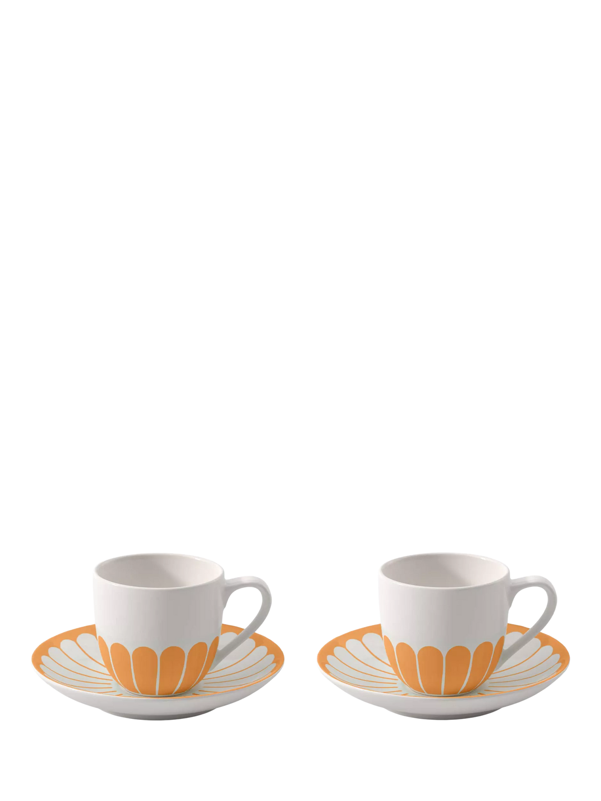 Villeroy & Boch porcelain espresso cup and saucer set, Fleur floral pattern, 70ml, set of two (British brand)