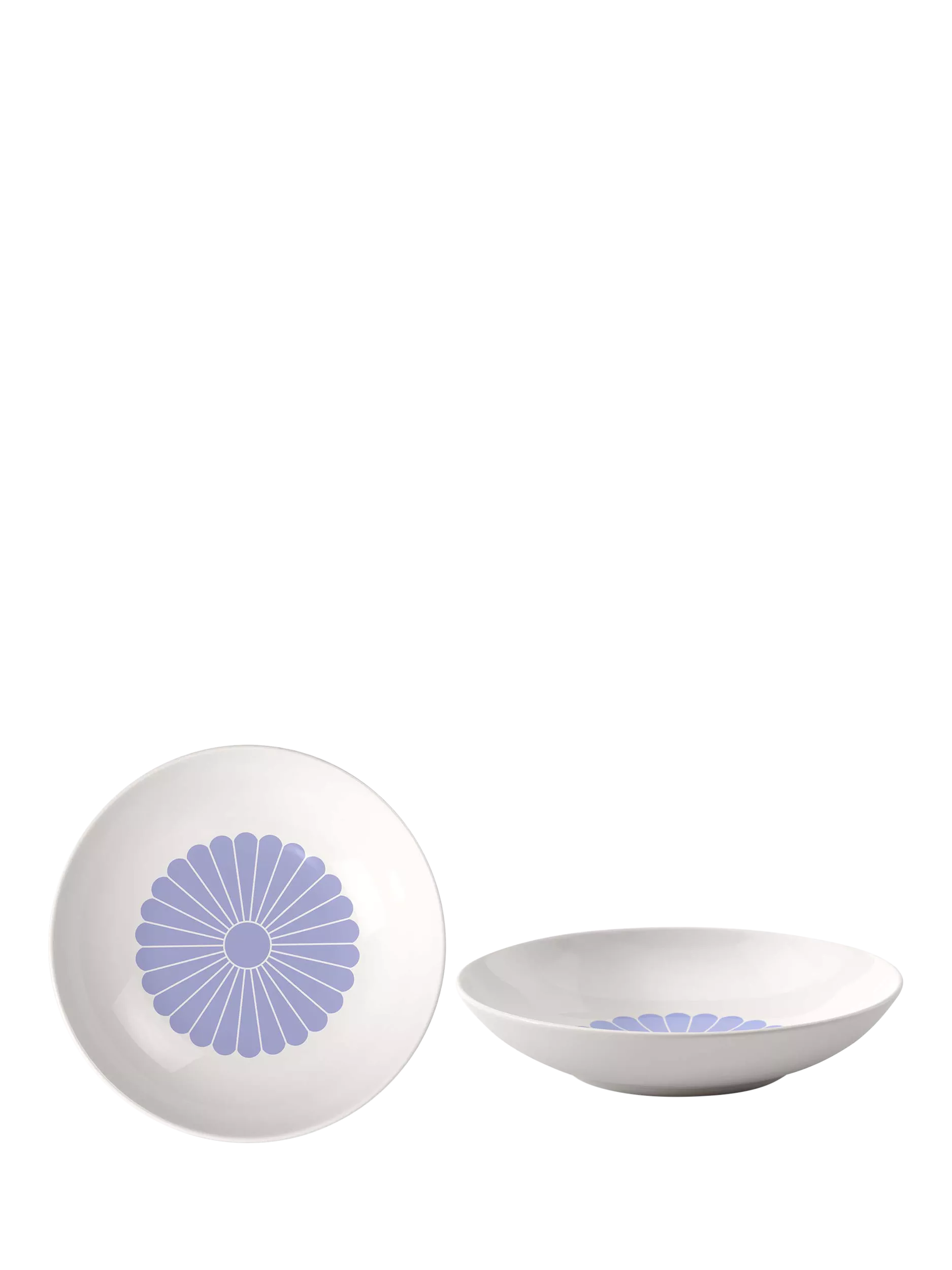 Villeroy & Boch porcelain pasta bowl set of 2, 24cm blue floral pattern (British brand)