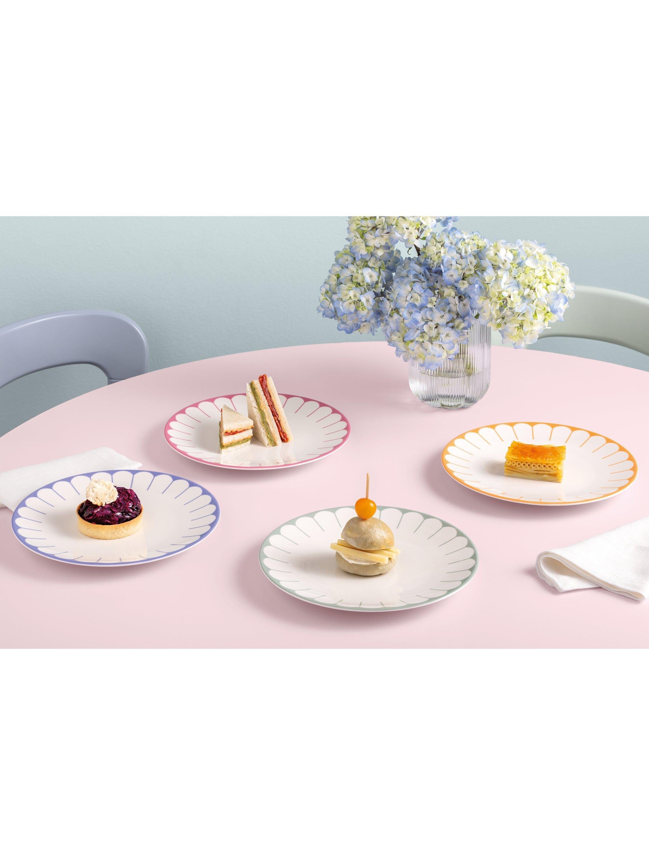 Villeroy & Boch Fleur porcelain dinner plate set of 2, 26cm in Cassis (British brand)