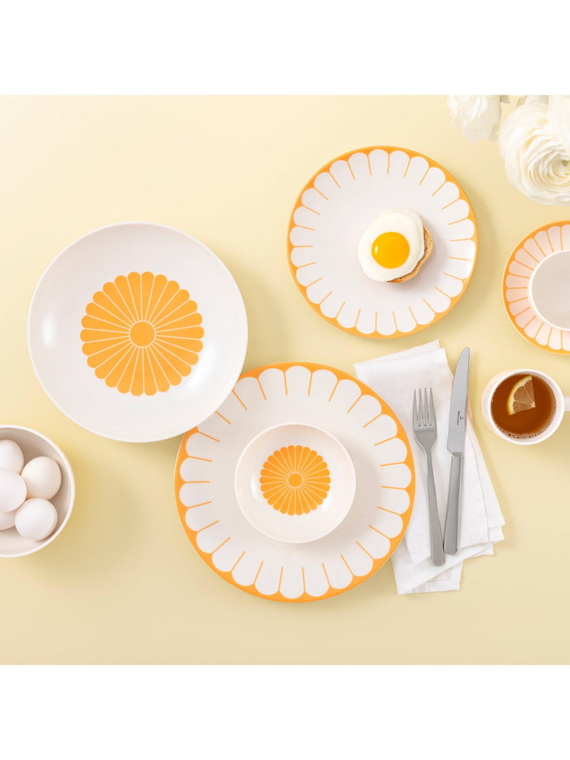 Villeroy & Boch porcelain dinner plate set of two in Soleil design, 26cm diameter (British brand)