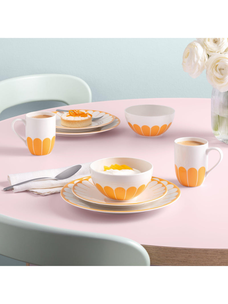 Villeroy & Boch porcelain dinner plate set of two in Soleil design, 26cm diameter (British brand)