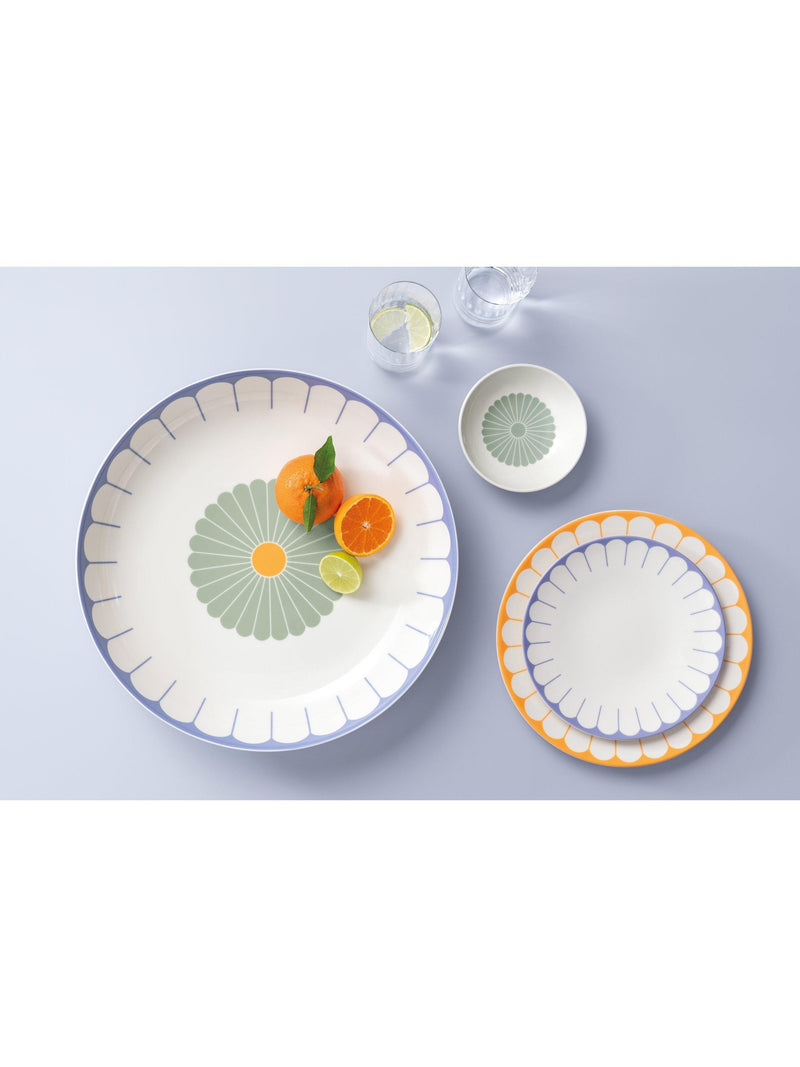 Villeroy & Boch porcelain dinner plate set of two in Soleil design, 26cm diameter (British brand)