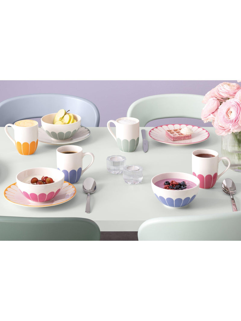 Villeroy & Boch porcelain mug set with floral design, bleu, 290ml (British brand)