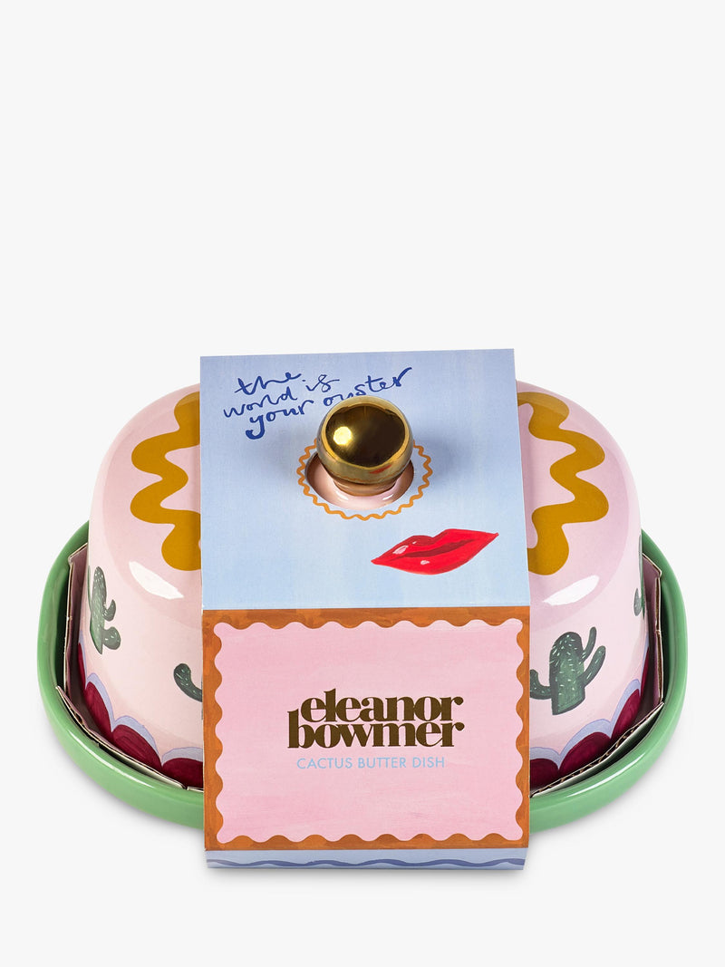 Eleanor Bowmer Electric Coast stoneware butter dish in Multi design - British product