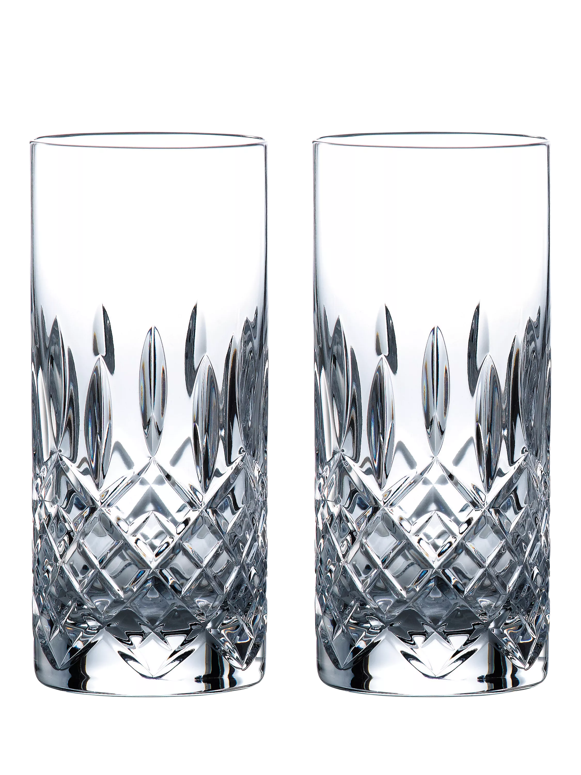 Royal Doulton Ashmere crystal cut glass highball glasses clear 320ml set of 2, imported from the UK