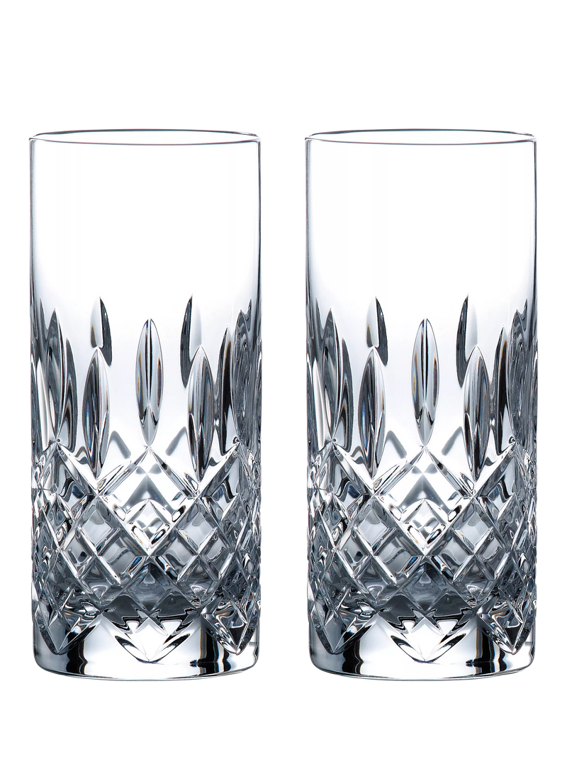 Royal Doulton Ashmere crystal cut glass highball glasses clear 320ml set of 2, imported from the UK